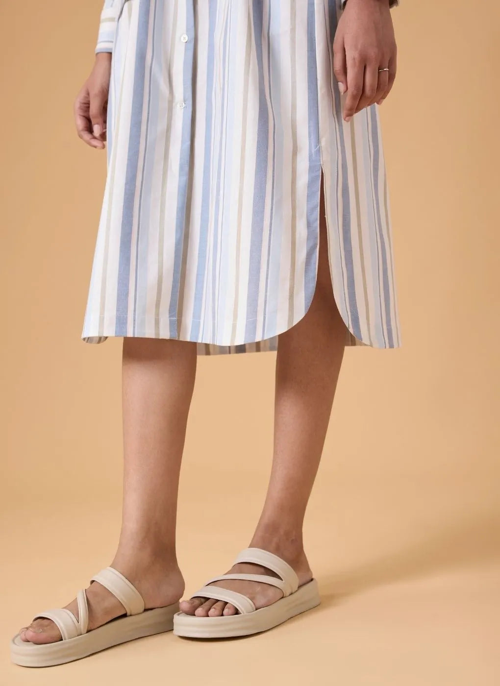 Studio Shirt Dress - Powder Blue Stripes