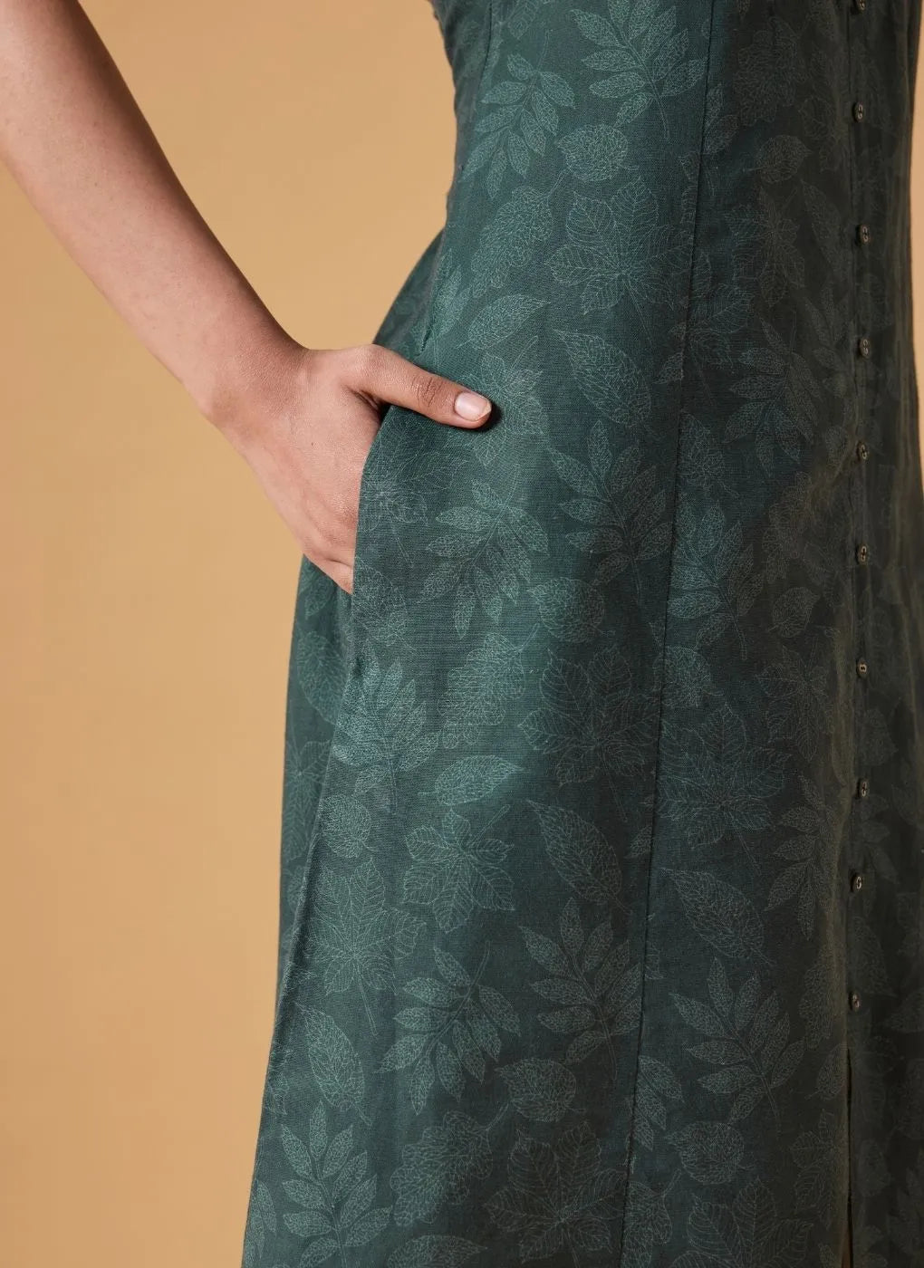 Quiet Line Dress - Forest Slate