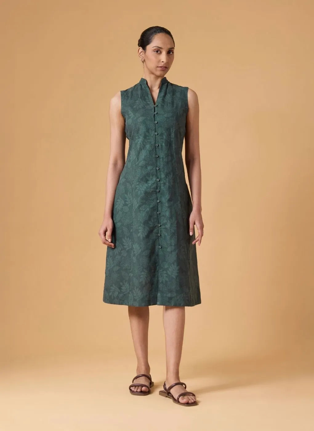 Quiet Line Dress - Forest Slate