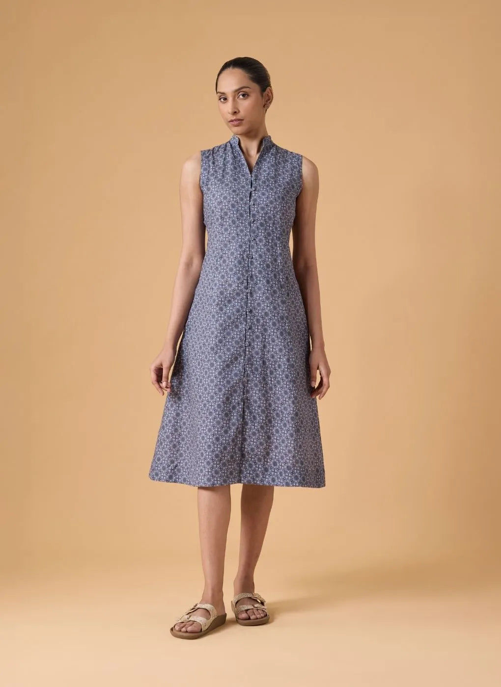 Quiet Line Dress - Indigo Mist