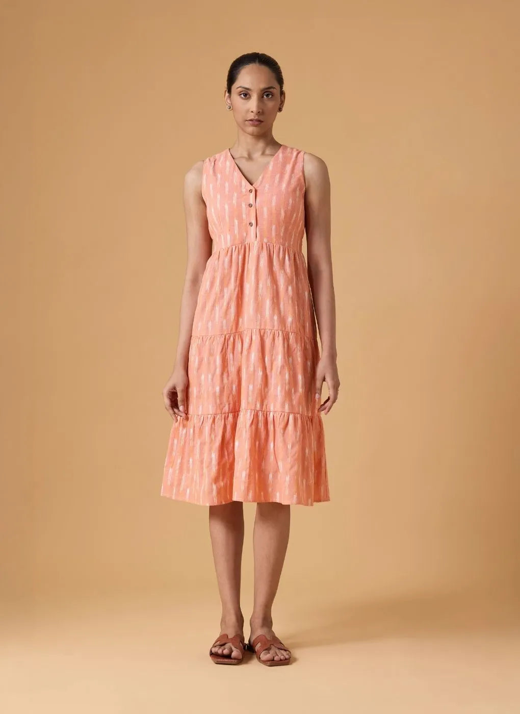 Quiet Motion Dress - Clay Coral