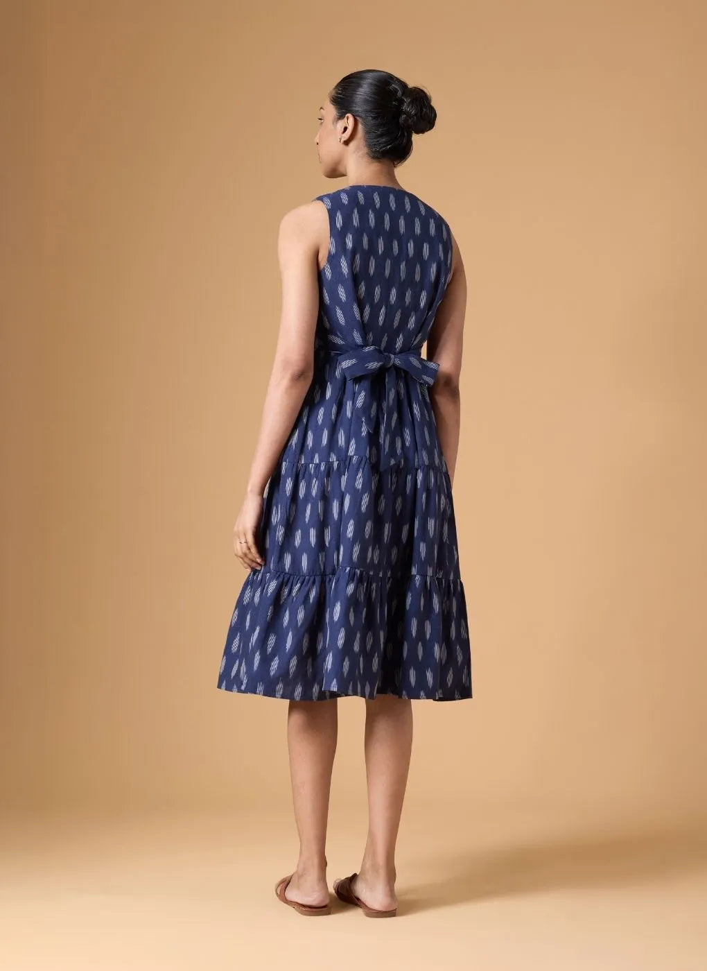Quiet Motion Dress - Indigo Ikkat
