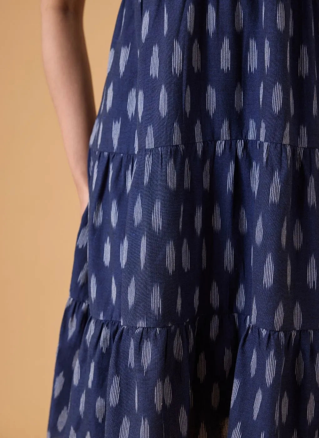 Quiet Motion Dress - Indigo Ikkat