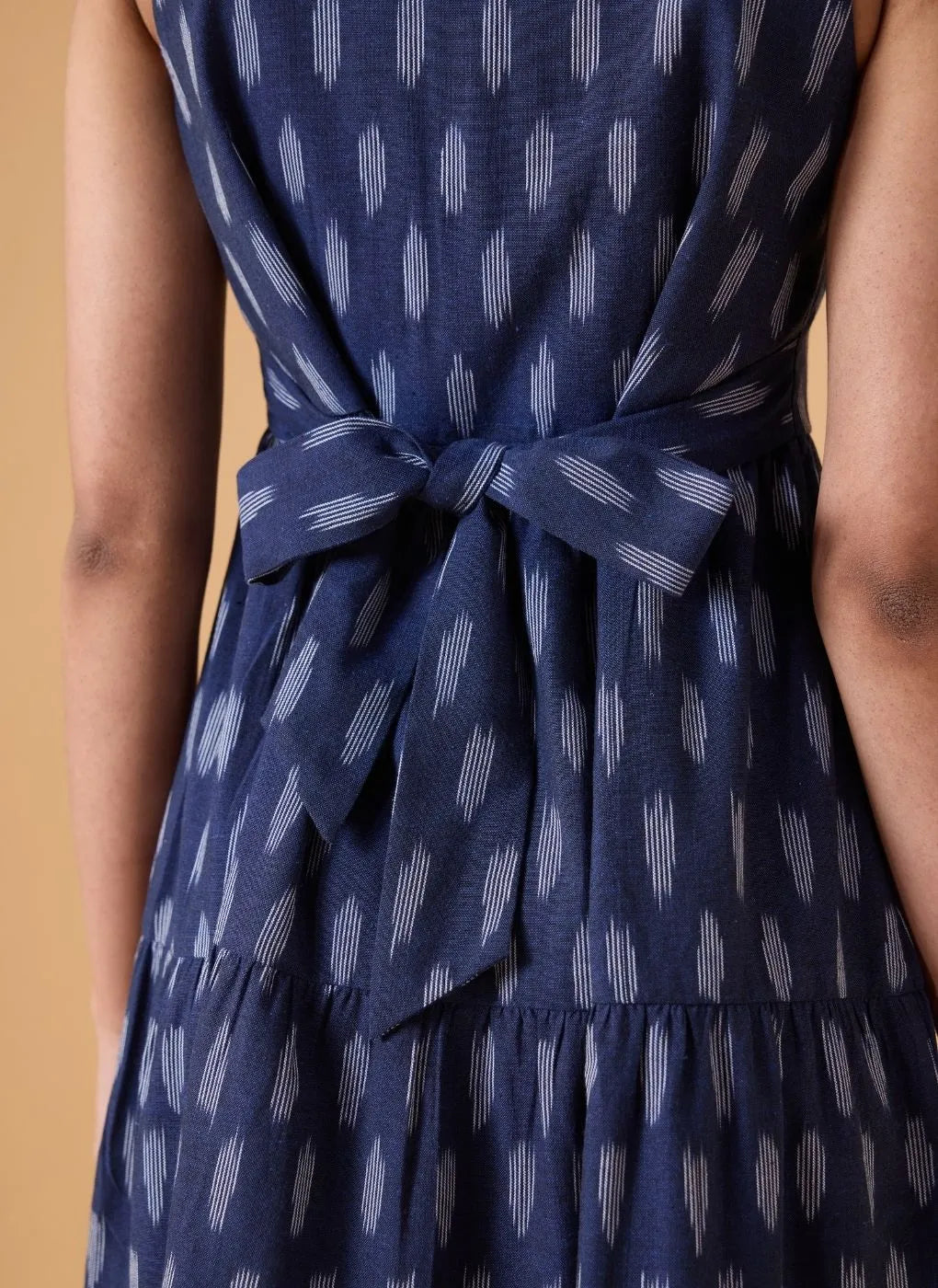 Quiet Motion Dress - Indigo Ikkat