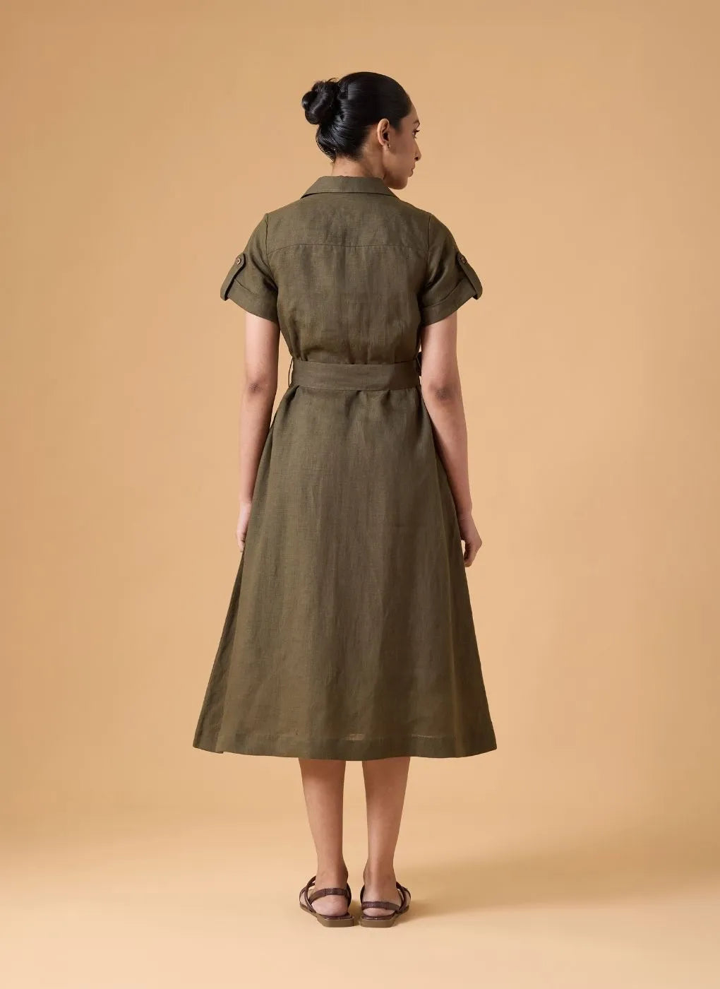 Quiet Structure Dress - Forest Olive