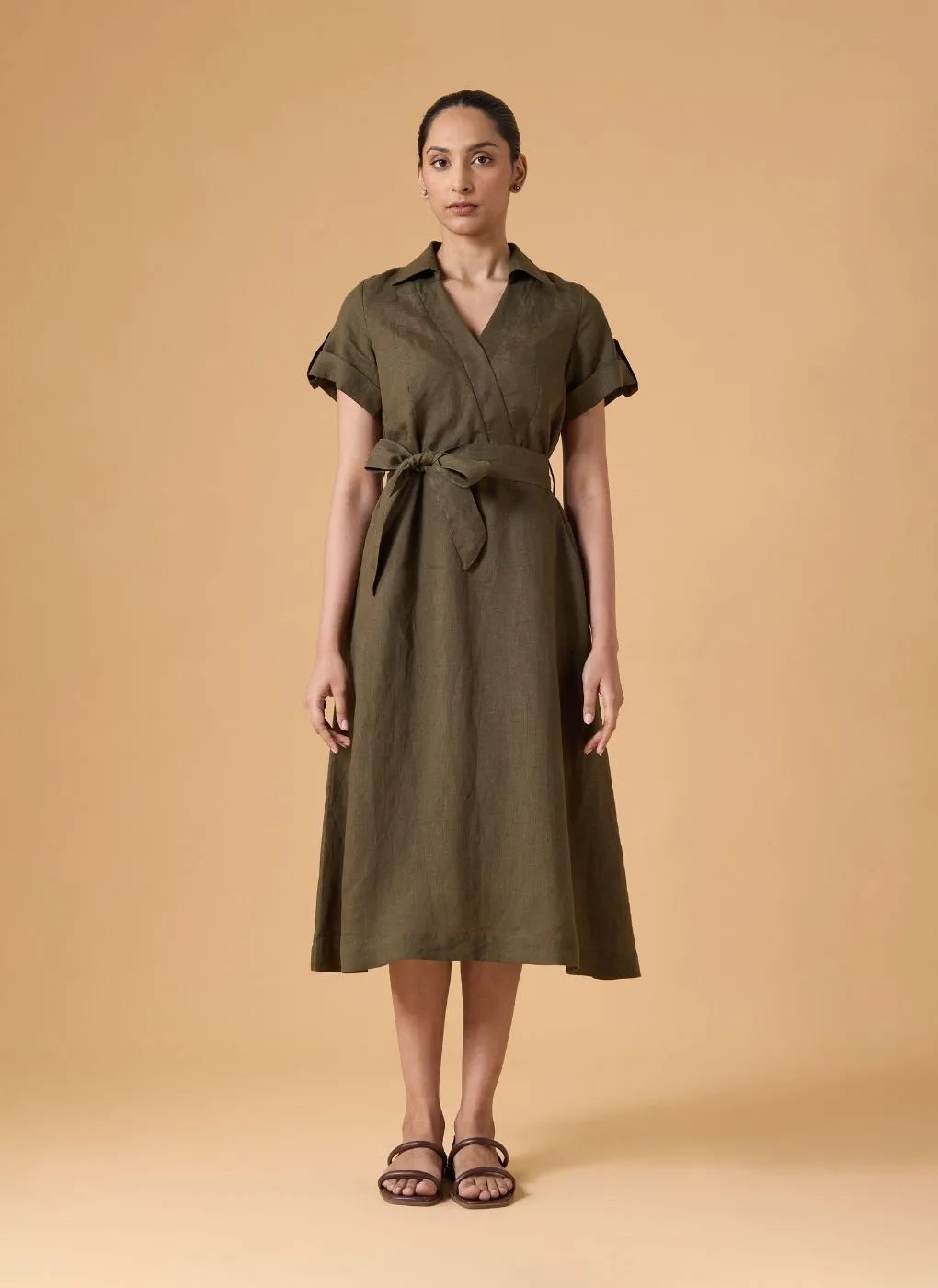 Quiet Structure Dress - Forest Olive