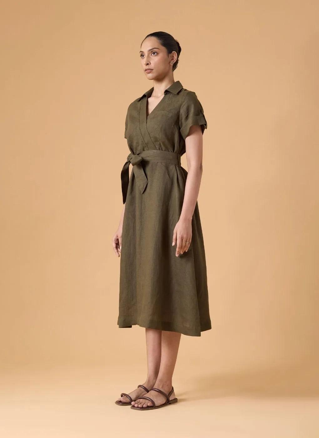 Quiet Structure Dress - Forest Olive