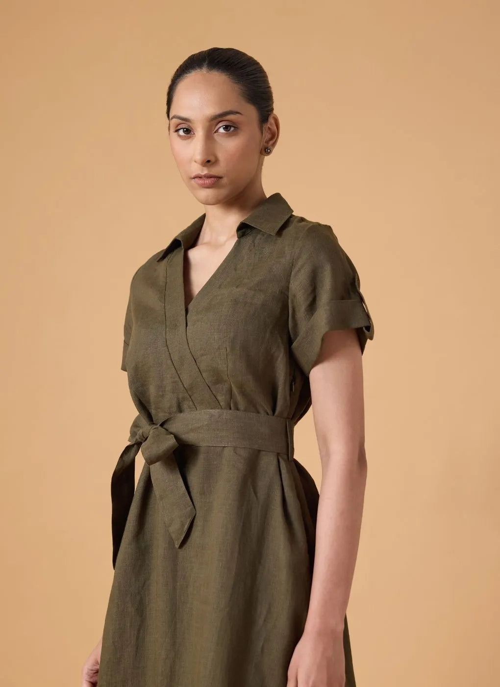 Quiet Structure Dress - Forest Olive