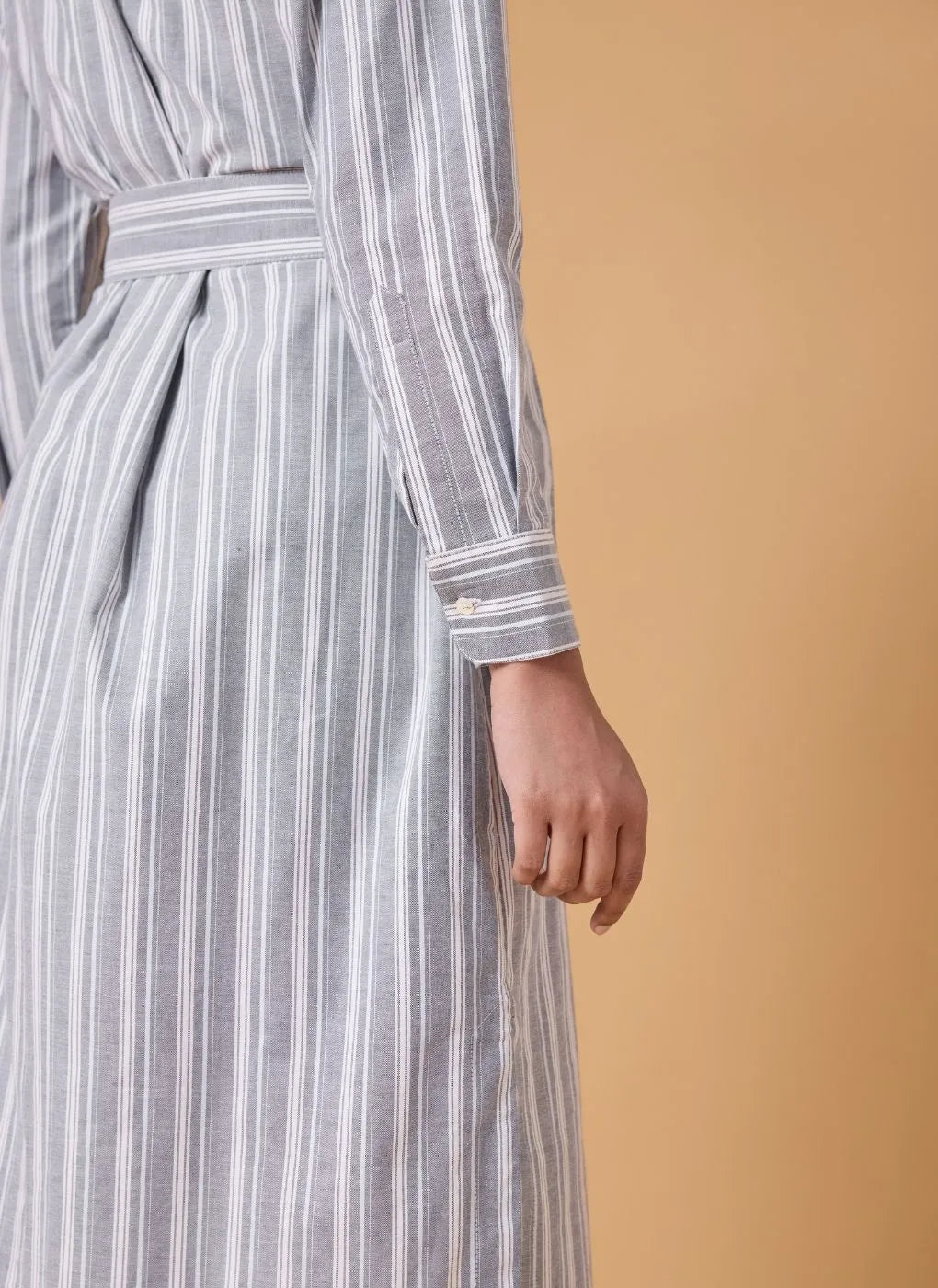 Studio Shirt Dress - Office Grey Stripes