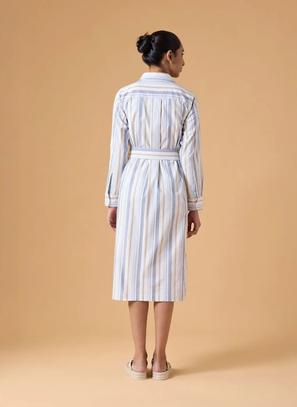 Studio Shirt Dress - Powder Blue Stripes