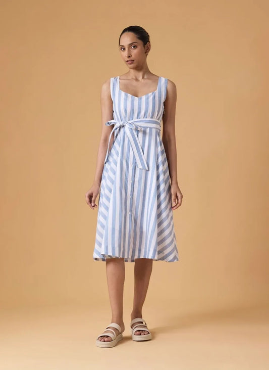 Tide Line Dress - Sky Current
